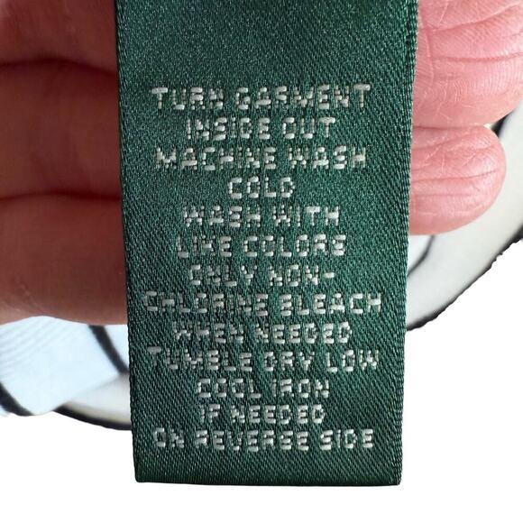 Lauren Ralph Lauren Top Striped Black S/S Large Coastal Preppy Prep Sailorchic - Picture 7 of 11